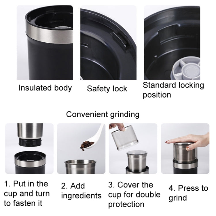 TBD06052245_B6_85c2f4e3-a47f-4f1b-8803-c5a90b0e9e9d Single Cup Cross Knife Small Electric Grinder Coffee Bean Grains Fine Grinding Powder Machine UK Plug - Image 7