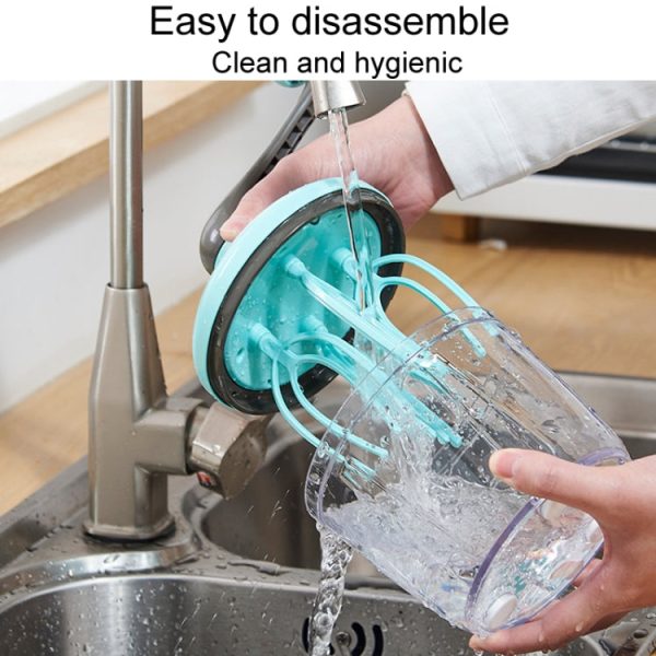 Home Baking Cream Whipper Kitchen Semi-Automatic Hand Egg Whisk Mixing Stick(Green) - Image 7