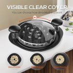 Chicken Shredder Machine With Transparent Lid Anti-Slip Meat Shredder Tool(Navy Blue) - Image 5