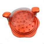 10 Inch Chicken Shredder Machine With Transparent Lid Anti-Slip Meat Shredder Tool(Round Cover Orange)