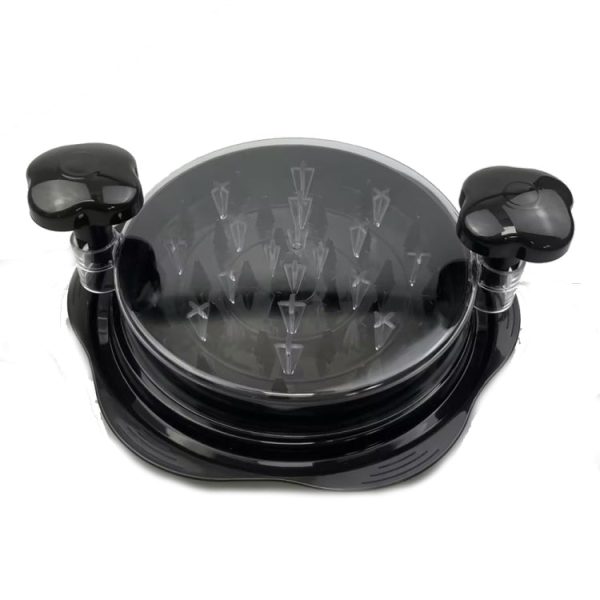 10 Inch Chicken Shredder Machine With Transparent Lid Anti-Slip Meat Shredder Tool(Round Cover Orange) - Image 3