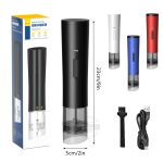Multifunctional Kitchen Seasoning Electric Grinder Adjustable Coarse and Fine Pepper Grinder(Red) - Image 2