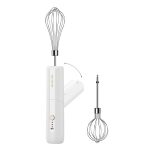 Rotary Folding Double-head Electric Home Egg Beater Fully Automatic Wireless Baking Mixer(White)