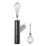 Rotary Folding Double-head Electric Home Egg Beater Fully Automatic Wireless Baking Mixer(Black)