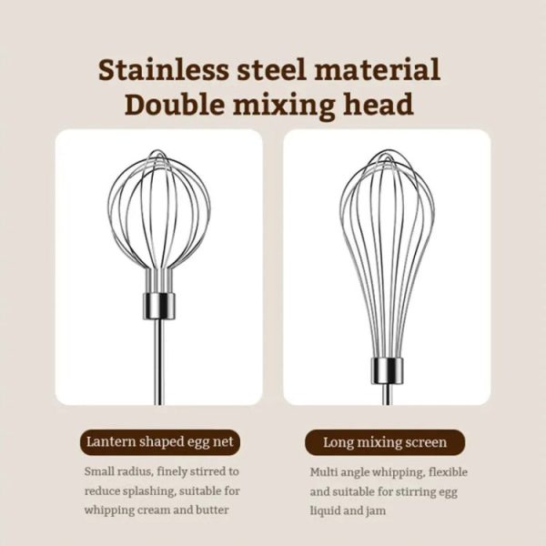 Rotary Folding Double-head Electric Home Egg Beater Fully Automatic Wireless Baking Mixer(Green) - Image 10