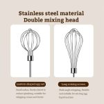 Rotary Folding Double-head Electric Home Egg Beater Fully Automatic Wireless Baking Mixer(Black) - Image 10