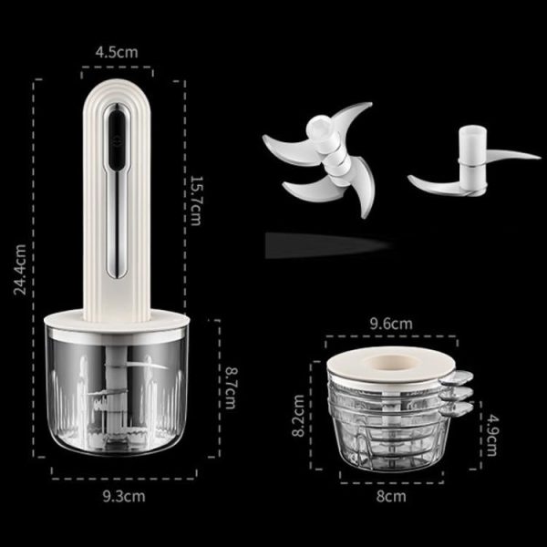 Small Baby Food Processor Kitchen Multifunction Cordless Electrical Meat Grinder(Black) - Image 2