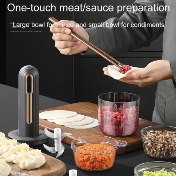 Small Baby Food Processor Kitchen Multifunction Cordless Electrical Meat Grinder(Black) - Image 4