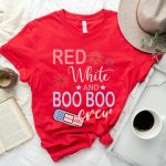 Red, White & Boo Boo Crew T-Shirt - Image 7