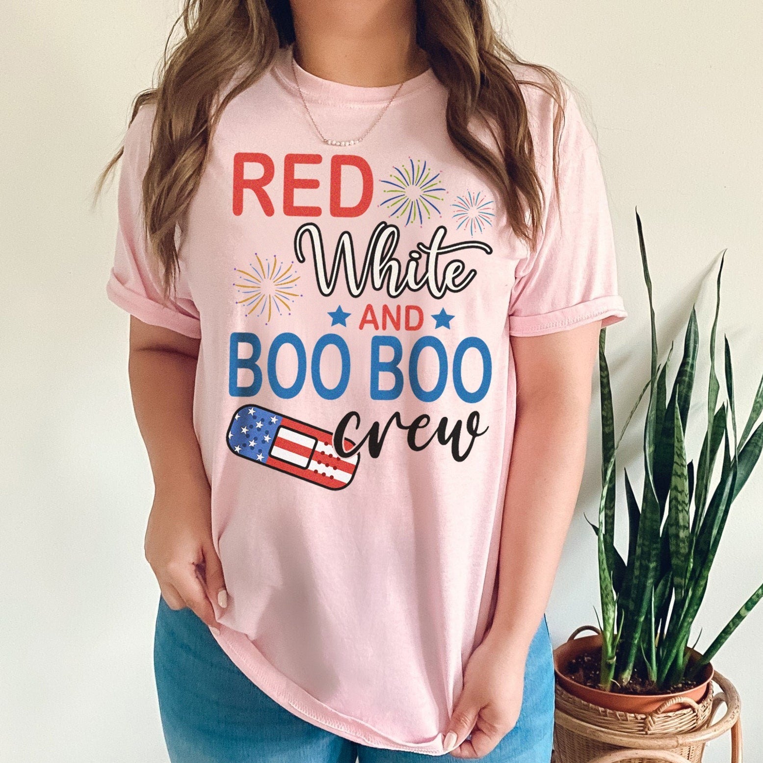 booboojuly4thpink Red, White & Boo Boo Crew T-Shirt - Image 2
