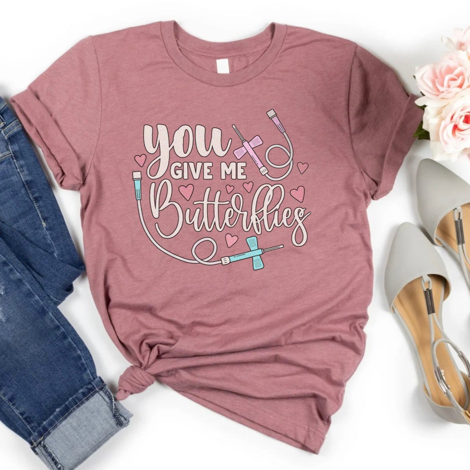 butterfliesvdaymauve You Give me Butterflies T-Shirt - Image 7