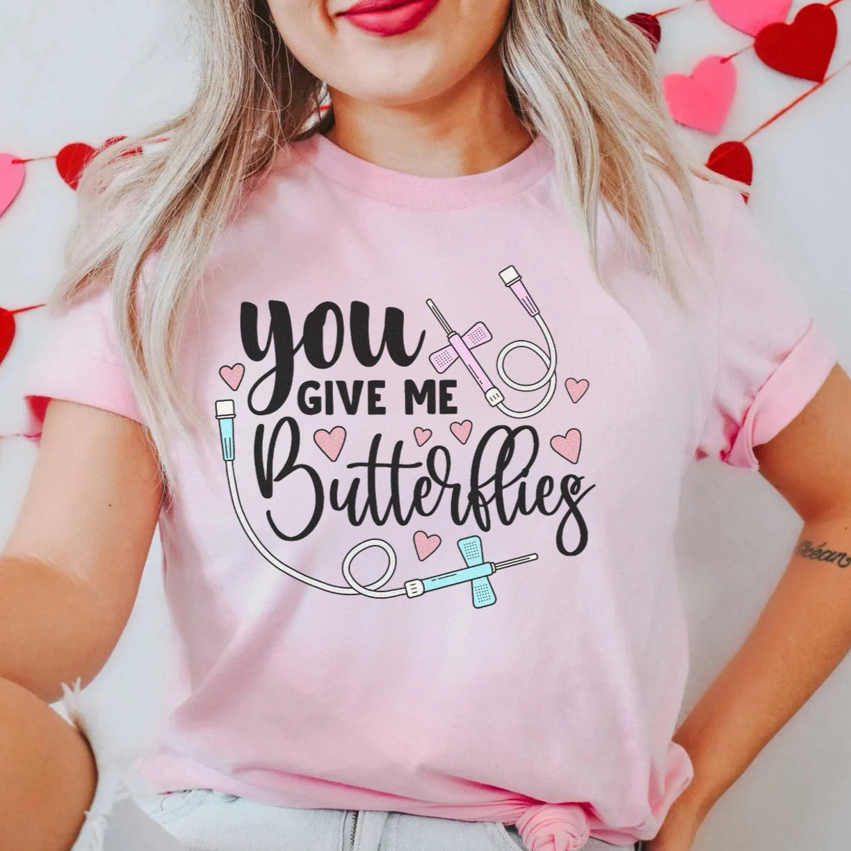 butterfliesvdaypink You Give me Butterflies T-Shirt - Image 8