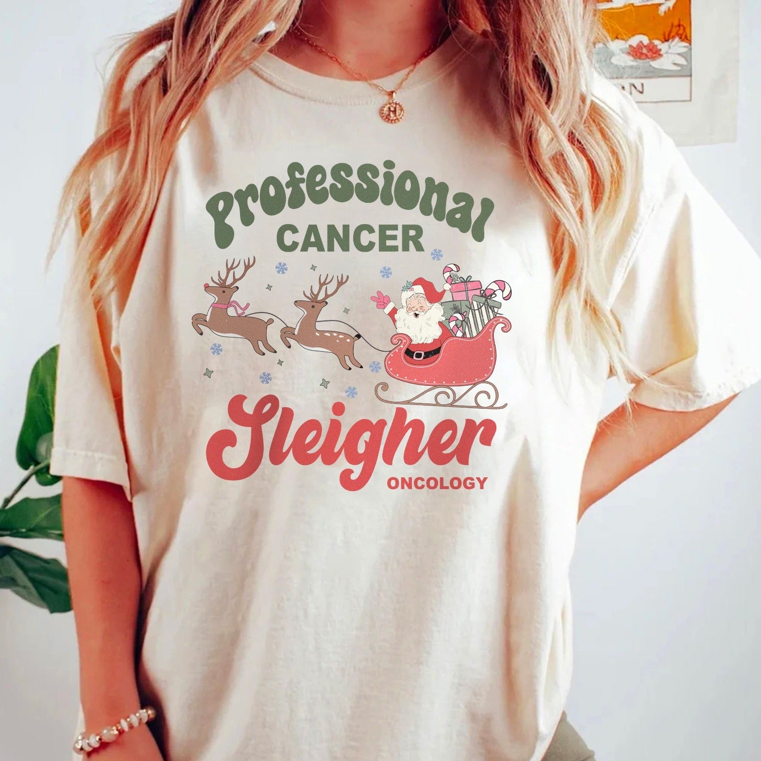 cancersleighernatural Professional Cancer Sleigher T-Shirt - Image 3