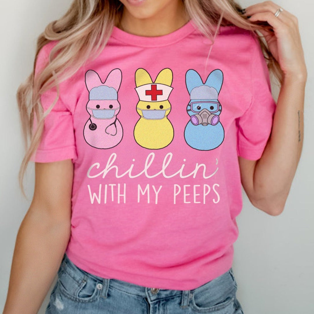 chillinwithpeepscharity Chillin with my Healthcare Peeps T-Shirt - Image 5