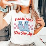 Don't Fall For Me Grippy Socks T-Shirt - Image 3