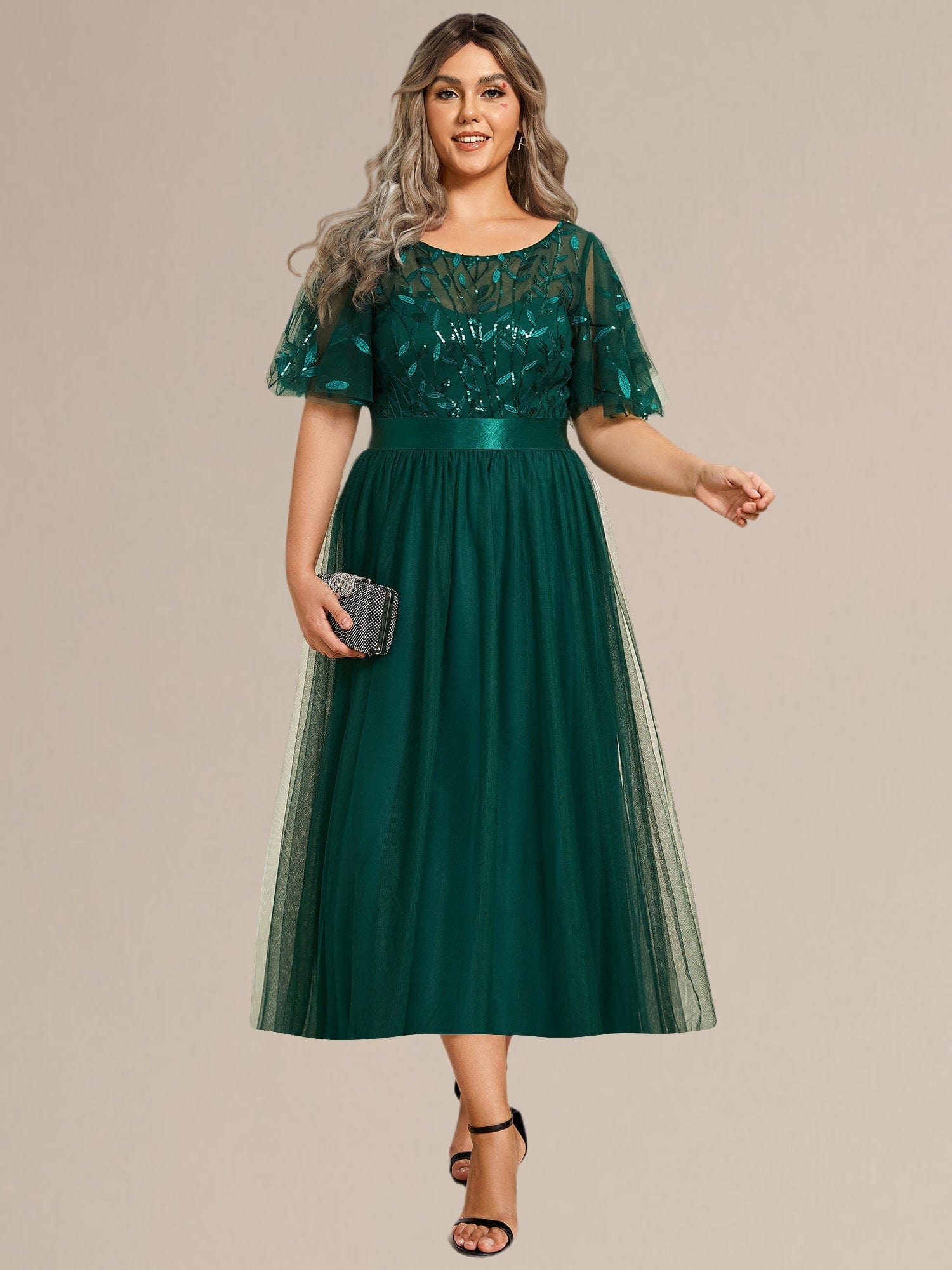 ee00906dg-pjt_0a0f3e5c-a548-4a45-b737-7bbfb38b8a4f Plus Size Sequin Leaf Midi Evening Dress - Image 23