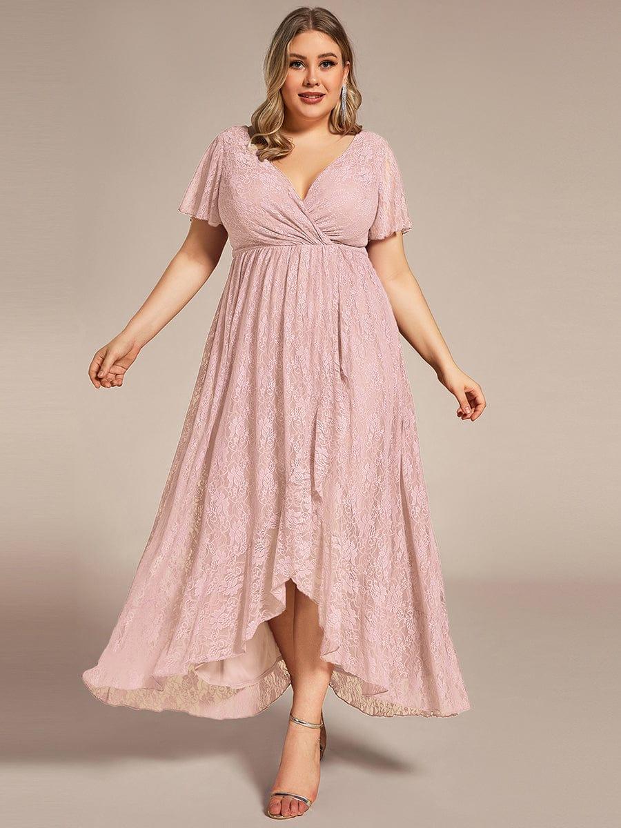 ee01489pk-pr_6d9e44ca-5e57-4bc1-b833-10513554c856 Plus Size Short Sleeve Ruffled V-Neck A-Line Lace Wedding Guest Dress - Image 52