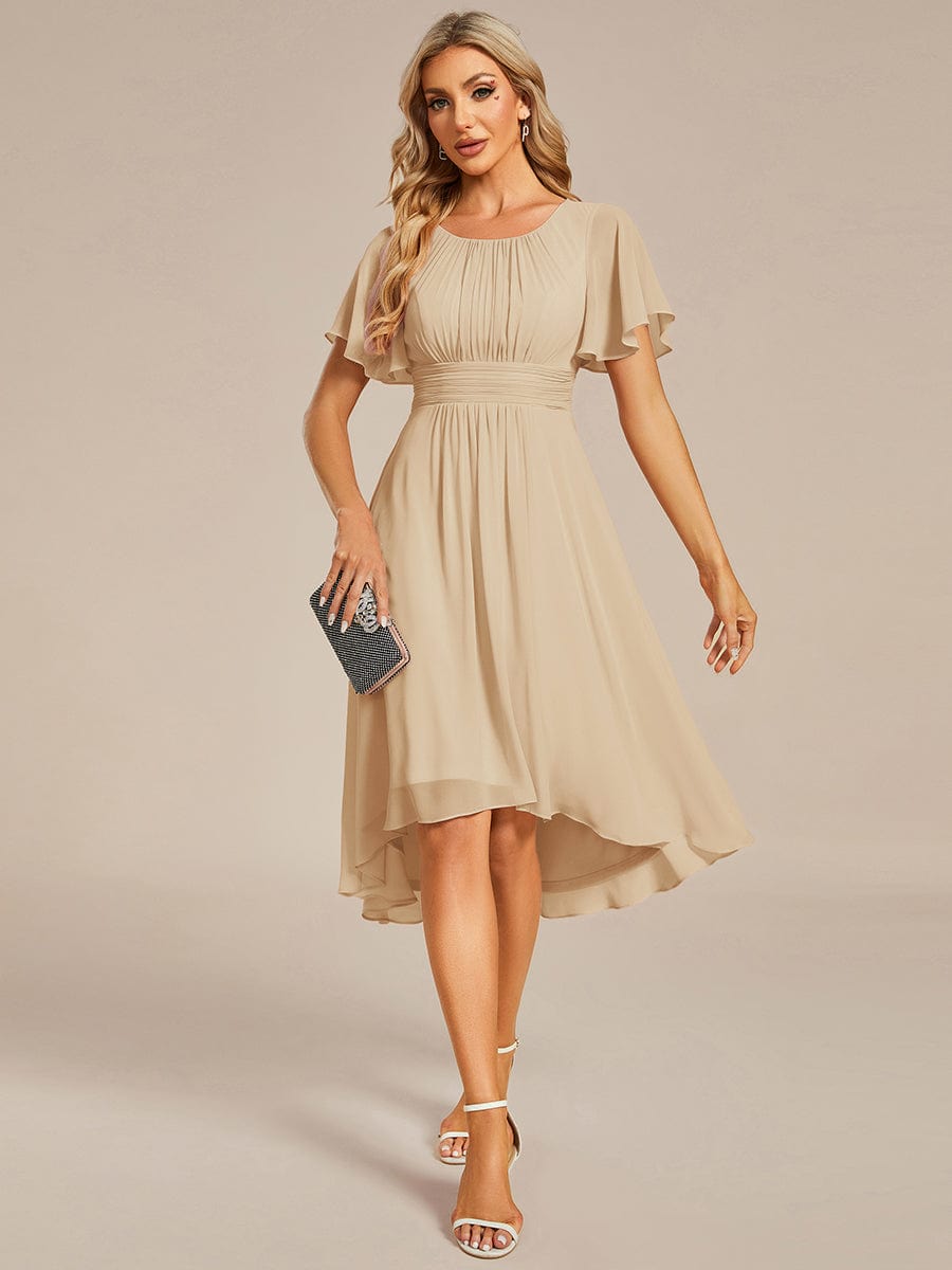 eg02053ch-r_abaed1ce-6d21-4d5c-adf6-642136936b9b Flowy Chiffon Round Neckline A-Line Knee Length Wedding Guest Dress - Image 167