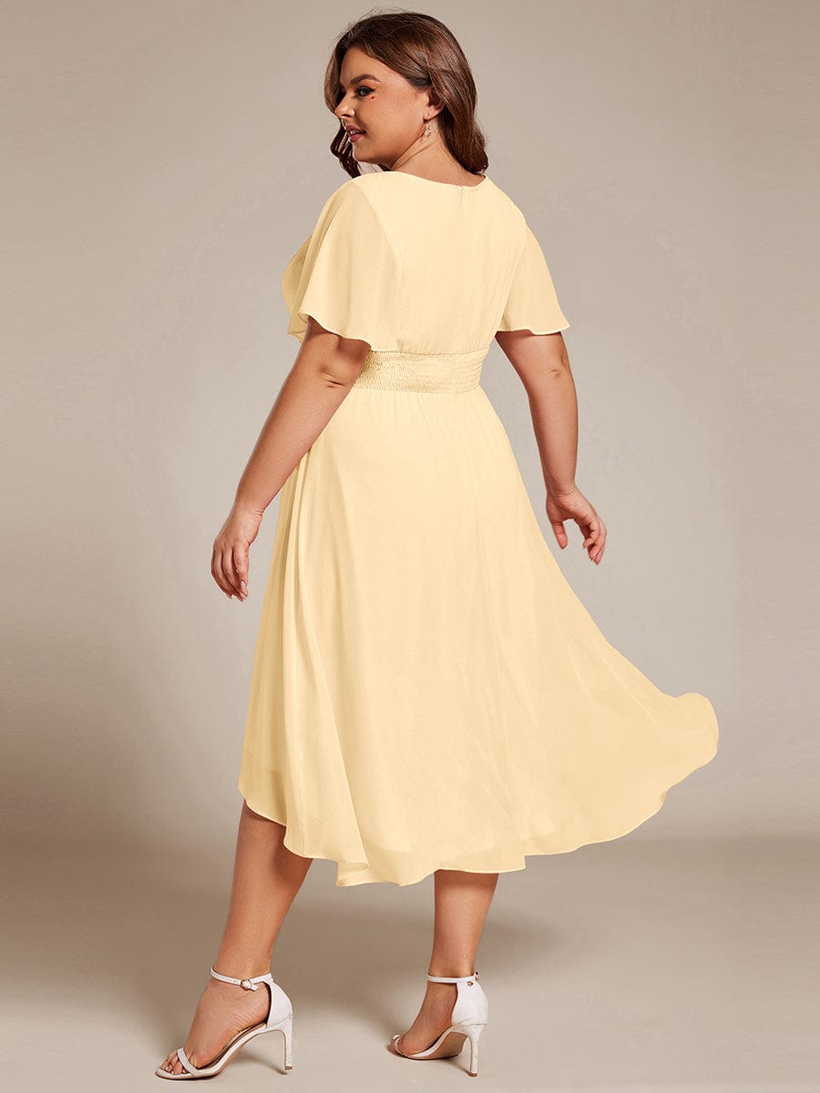 eg02053yl-pr2_8659736f-0247-4a11-8bee-339e60b4abcf Flowy Chiffon Round Neckline A-Line Knee Length Wedding Guest Dress - Image 142
