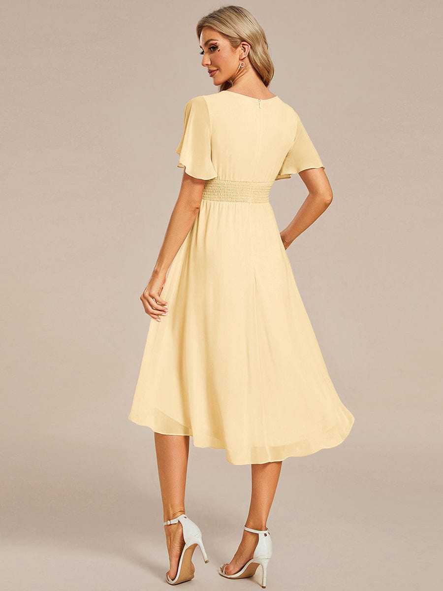 eg02053yl-r2_6929e11c-d638-48dc-8ee2-086e5711b874 Flowy Chiffon Round Neckline A-Line Knee Length Wedding Guest Dress - Image 140