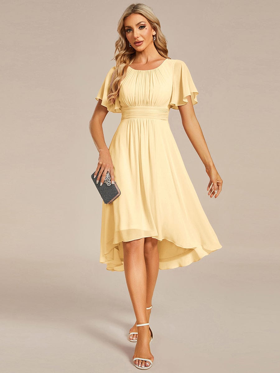 eg02053yl-r_0db7a2b4-e3d7-4a2a-a727-32c50e2210ed Flowy Chiffon Round Neckline A-Line Knee Length Wedding Guest Dress - Image 138