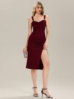 Lace-Up Glitter Sleeveless Wedding Guest Dress - Image 2