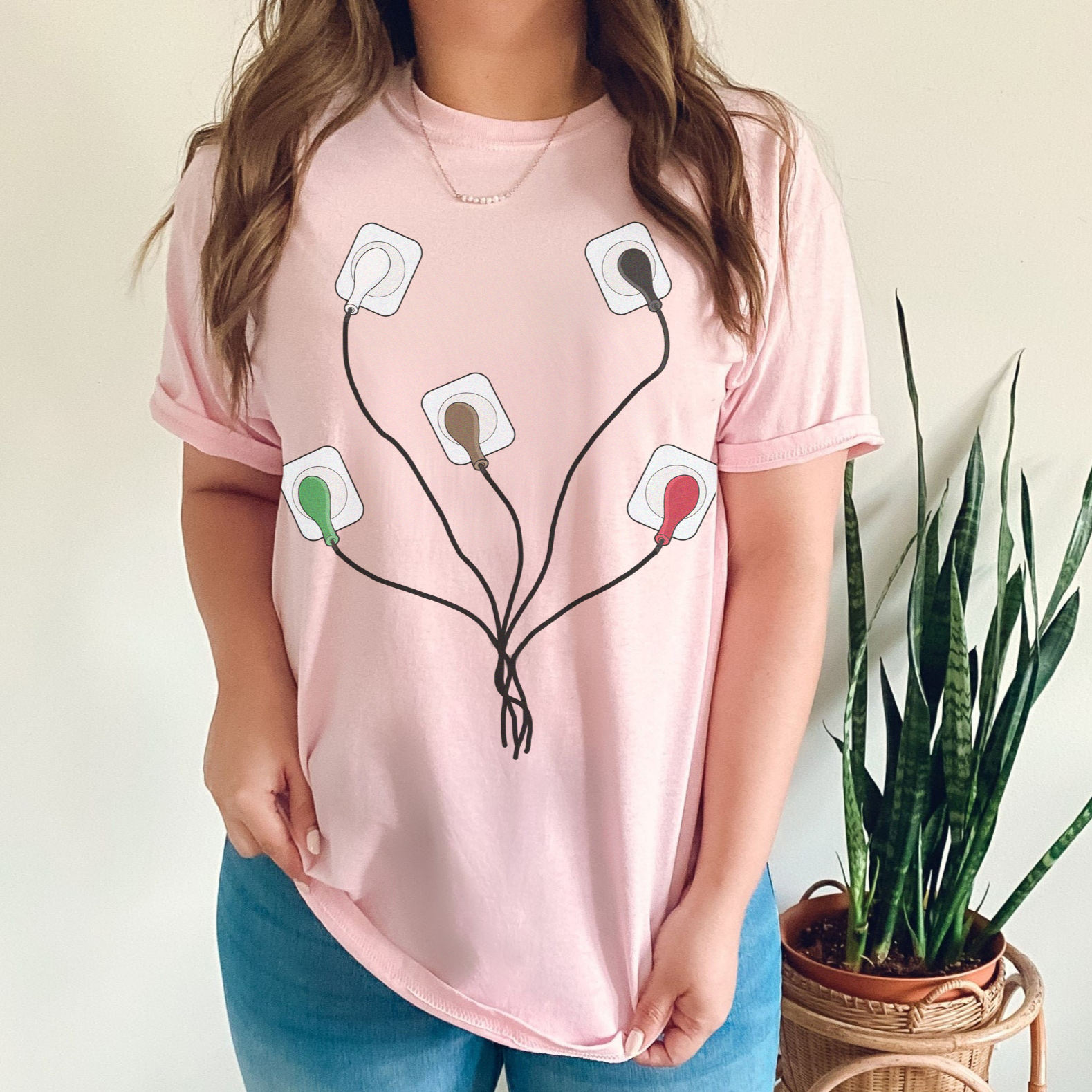 ekgcheatsheetpink EKG Leads Cheat Sheet T-Shirt - Image 6
