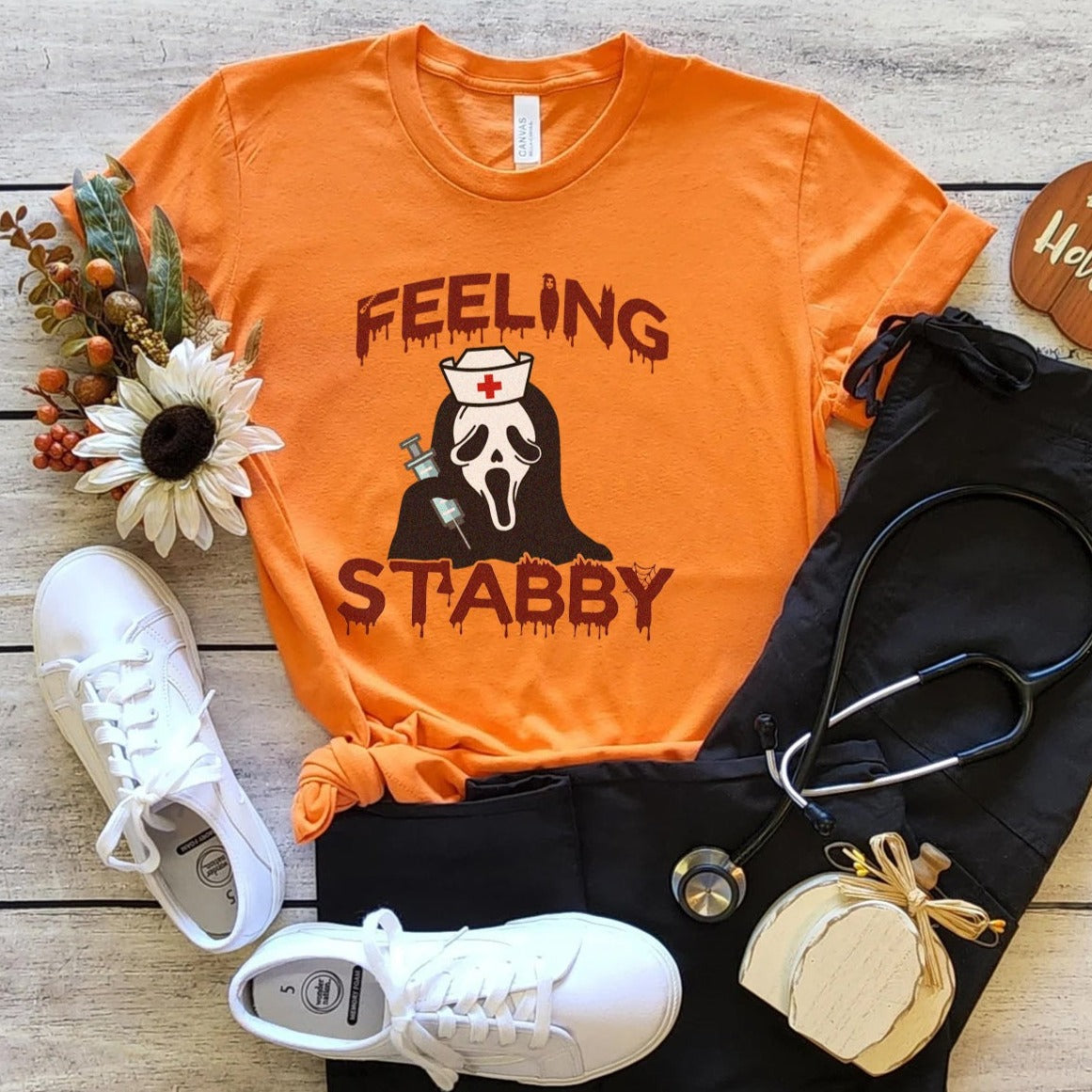 feelingstabbyorange Feeling Stabby T-Shirt - Image 1