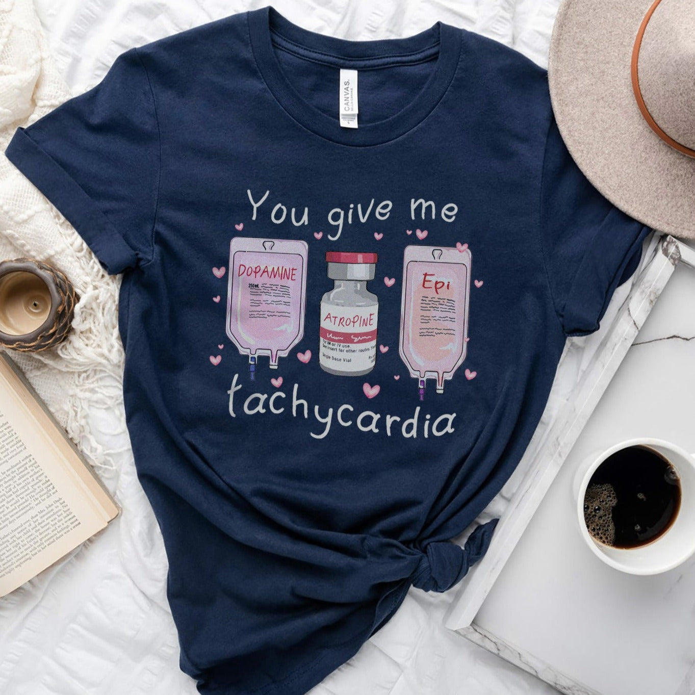 givemetachycardianavyv2 You Give Me Tachycardia T-Shirt - Image 9