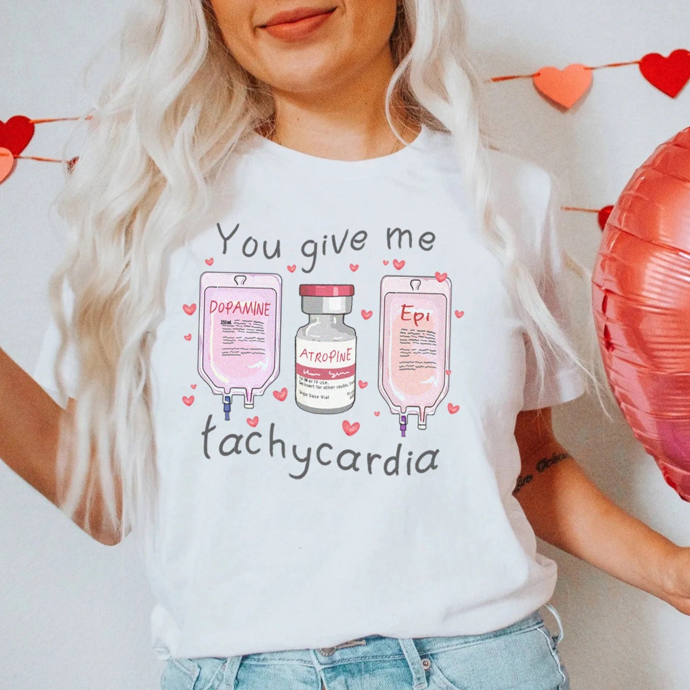 givemetachycardiawhitev2 You Give Me Tachycardia T-Shirt - Image 4