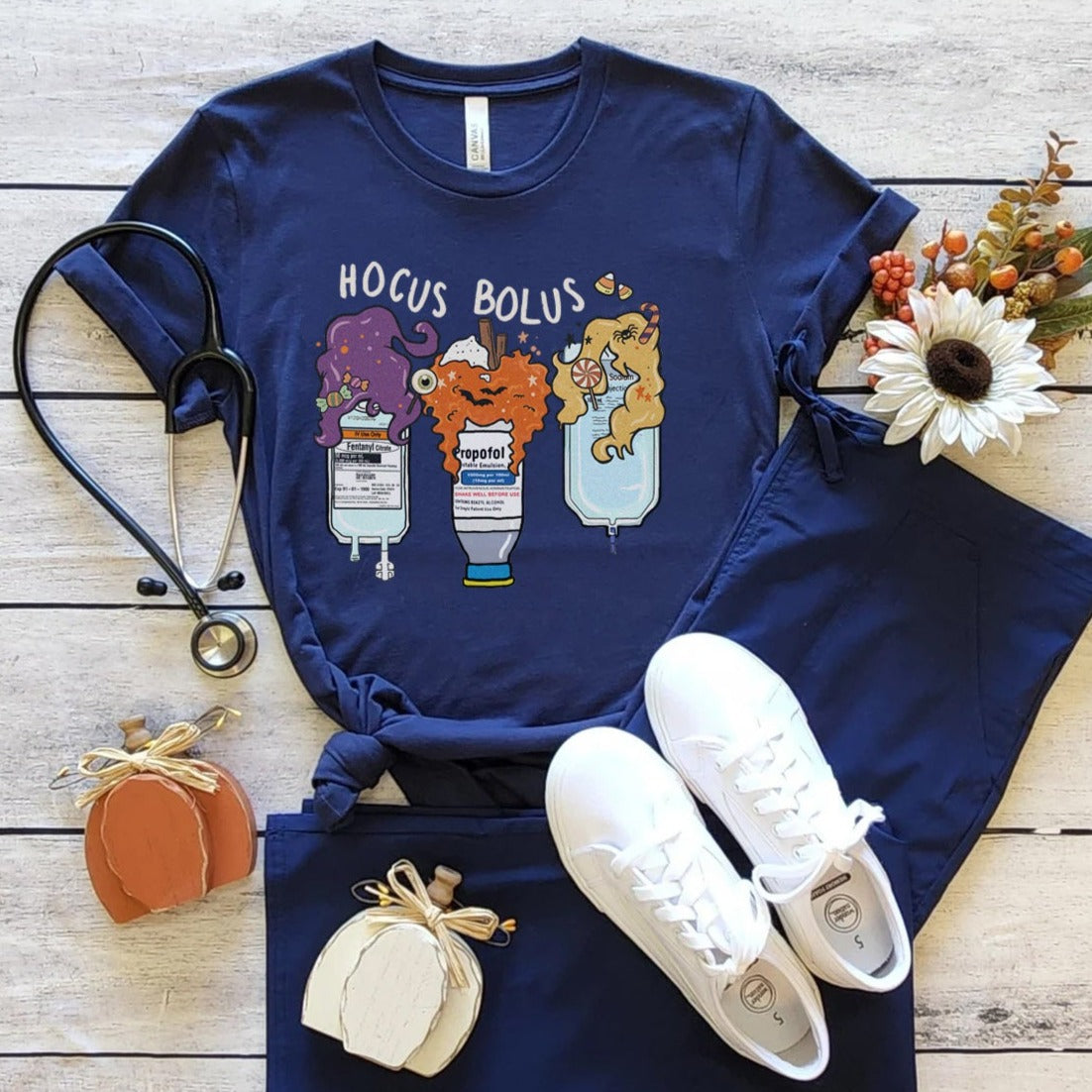 hocusbolus2navy Hocus Bolus Trio - Critical Care Edition T-Shirt - Image 9