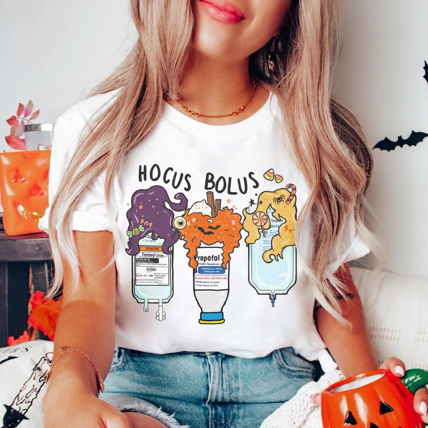 hocusbolus2white Hocus Bolus Trio - Critical Care Edition T-Shirt - Image 2