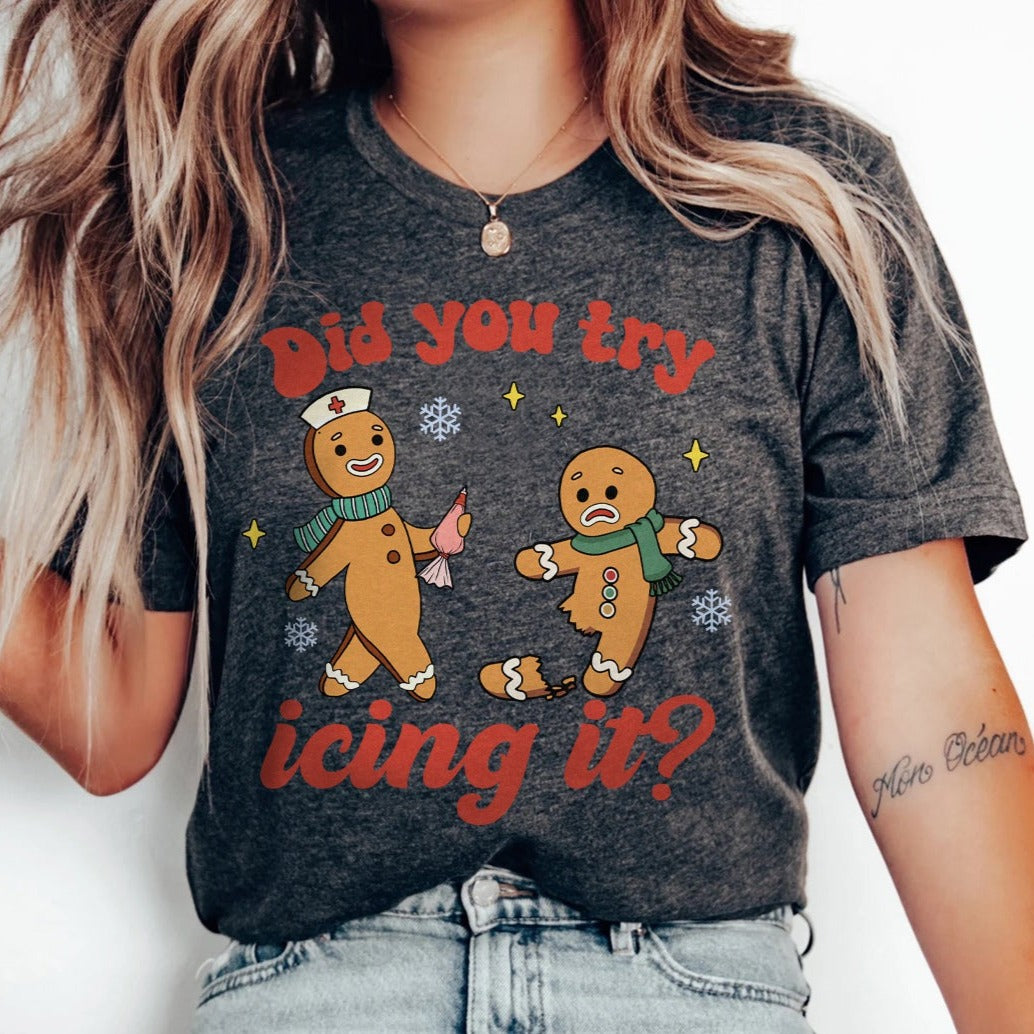 icingitdarkgrey Did You Try Icing It T-Shirt - Image 4