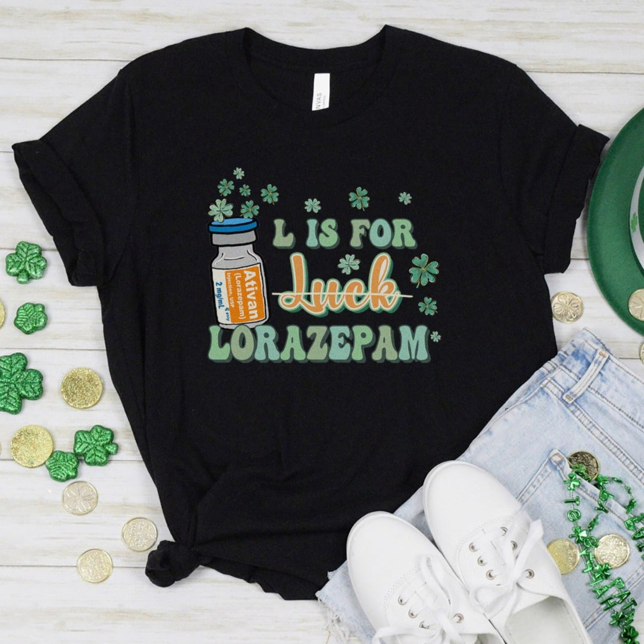 lisforlorazepamblack L is for Lorazepam T-Shirt - Image 2