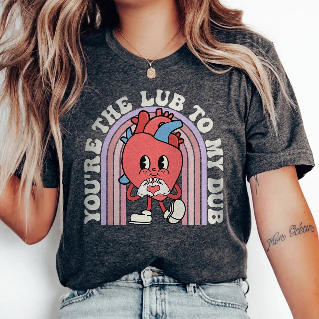 lubtodubdarkgrey Retro You're the Lub to my Dub T-Shirt - Image 4