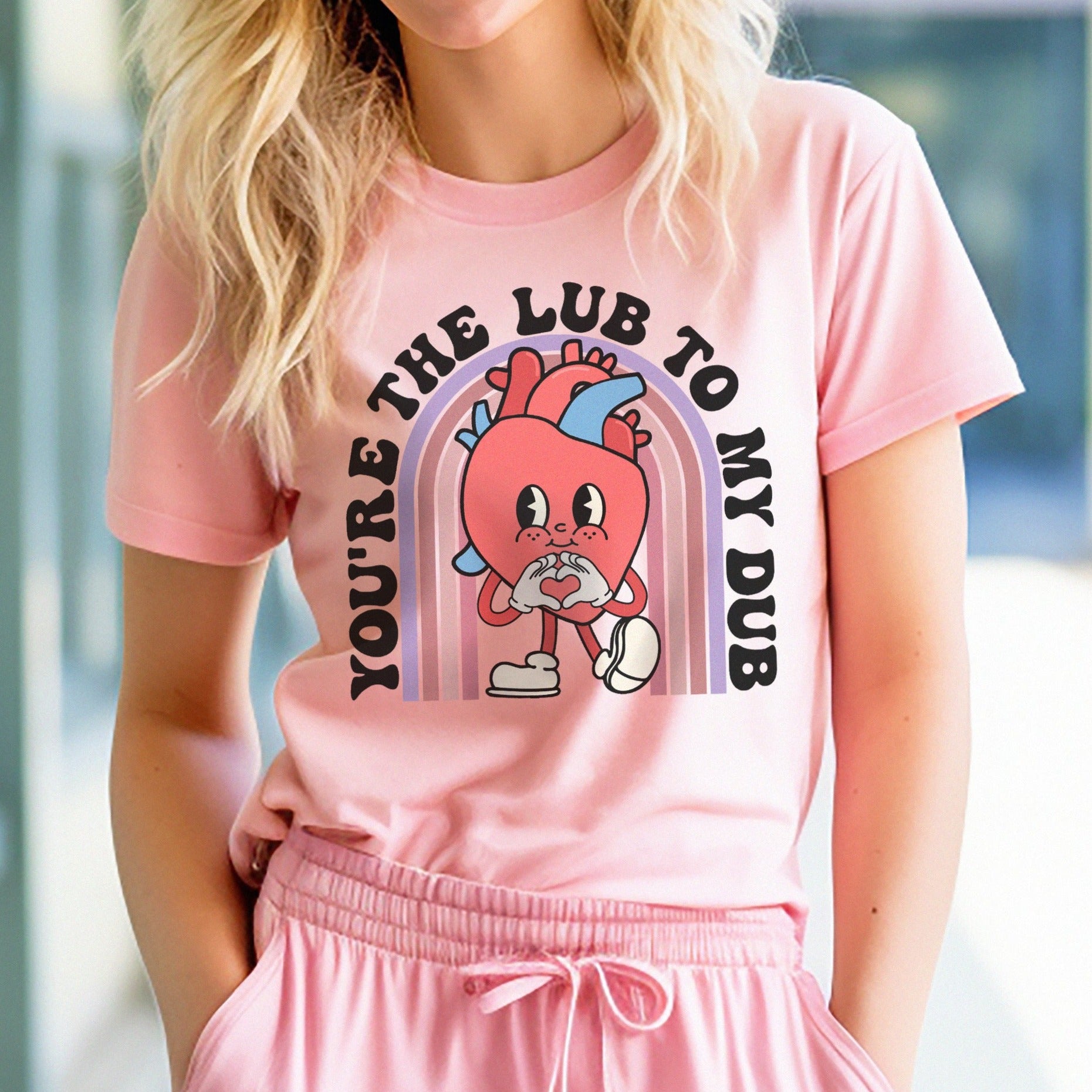 lubtomydubpink Retro You're the Lub to my Dub T-Shirt - Image 6