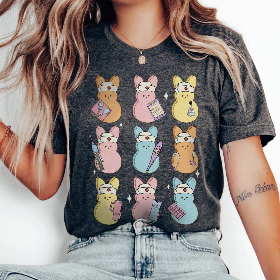 nursepeepsdarkgrey Nurse Peeps T-Shirt - Image 6