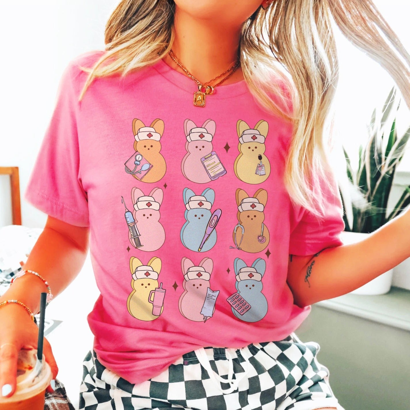 nursepeepsdarkpink Nurse Peeps T-Shirt - Image 5