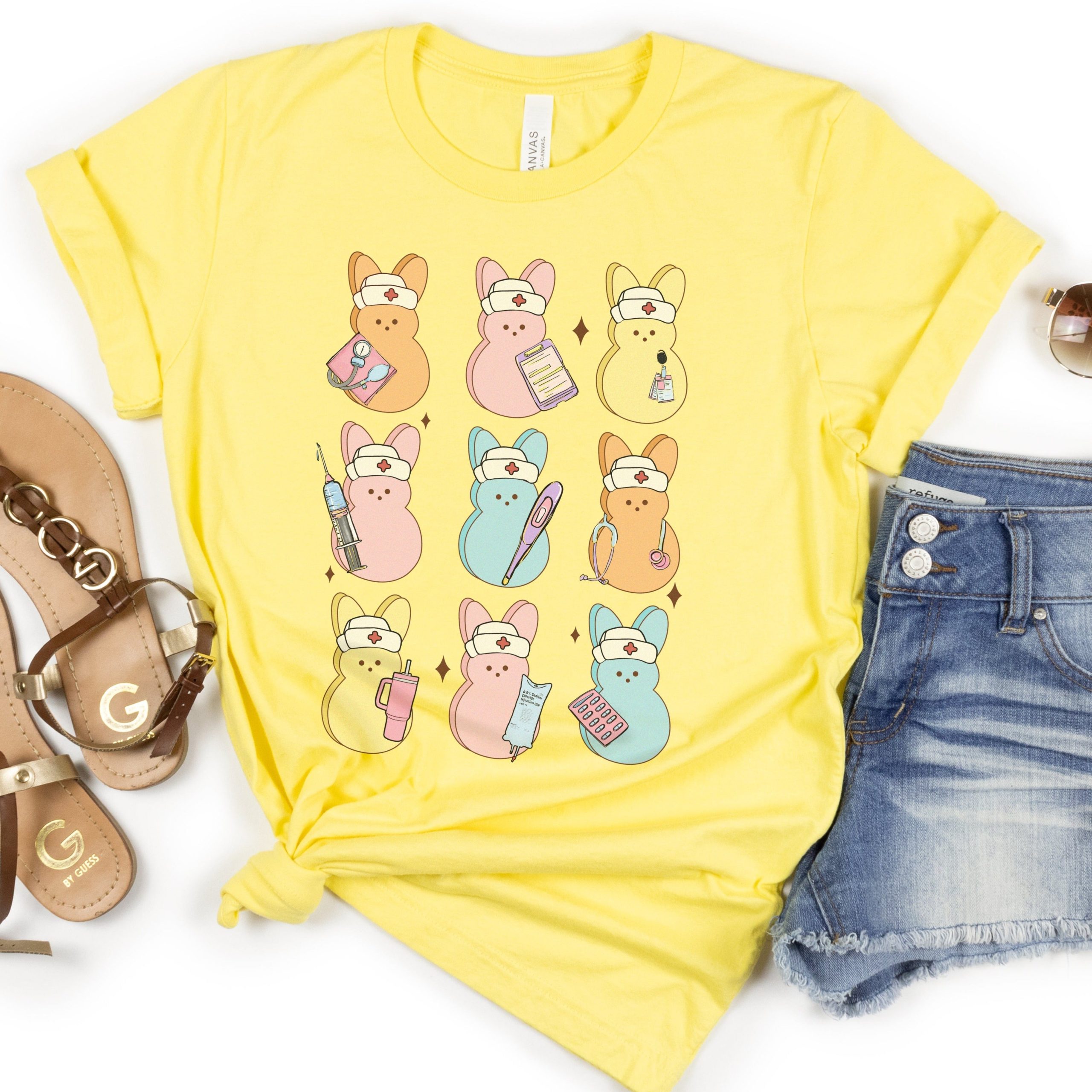 nursepeepsyellow Nurse Peeps T-Shirt - Image 11