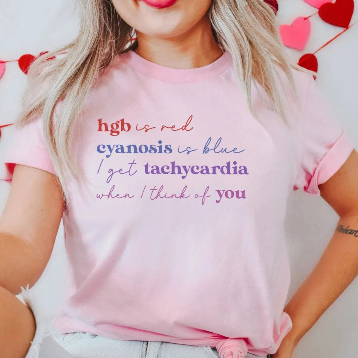 nursevdaypoempinkcopy Medical Valentine's Day Poem T-Shirt - Image 1
