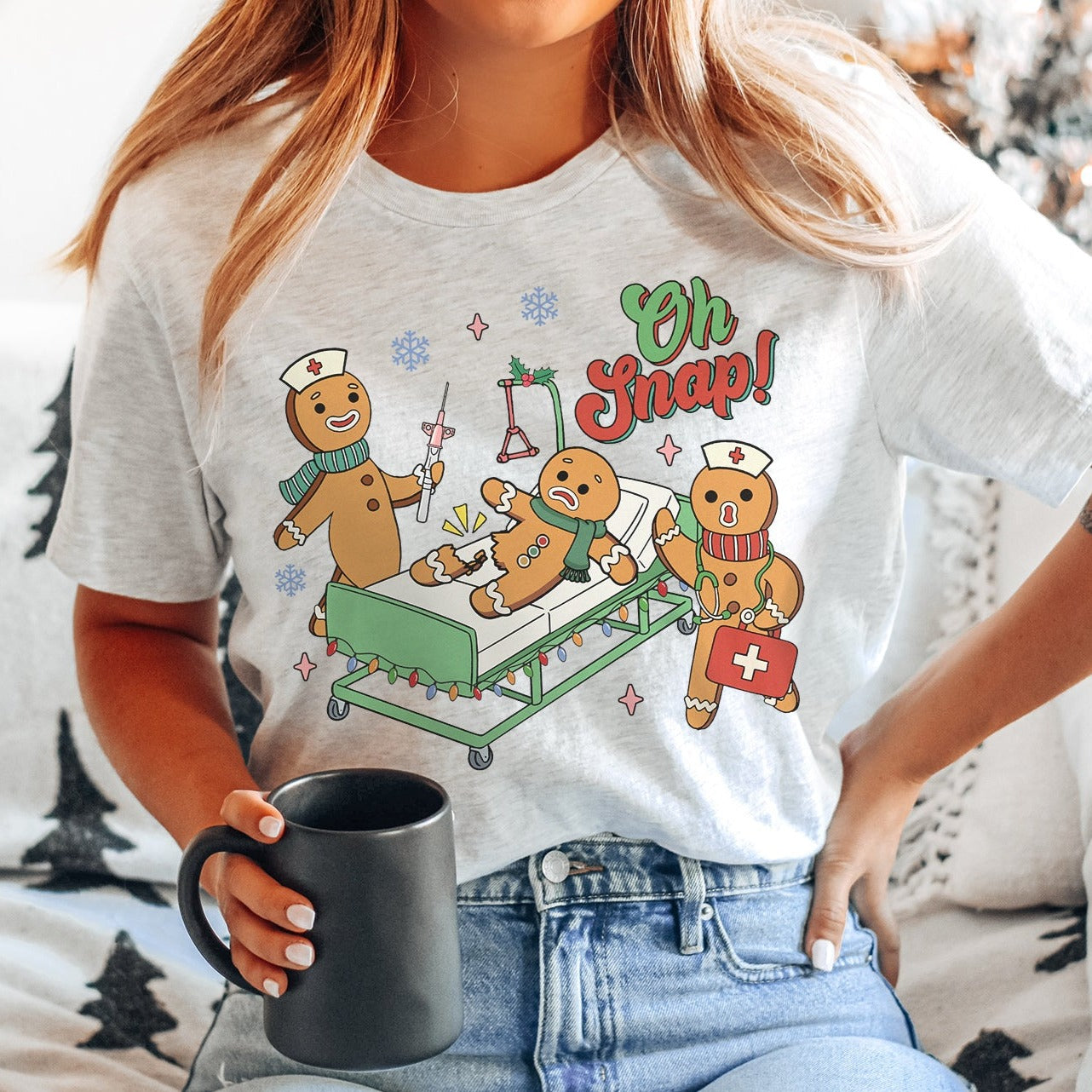 ohsnapash Oh Snap! Gingerbread Cookies T-Shirt - Image 3