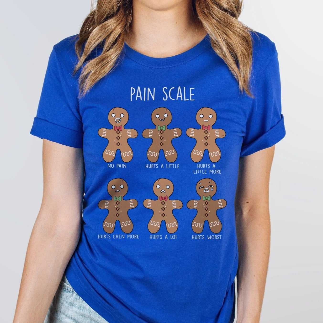 painscalexmasroyal Gingerbread Pain Scale T-Shirt - Image 8