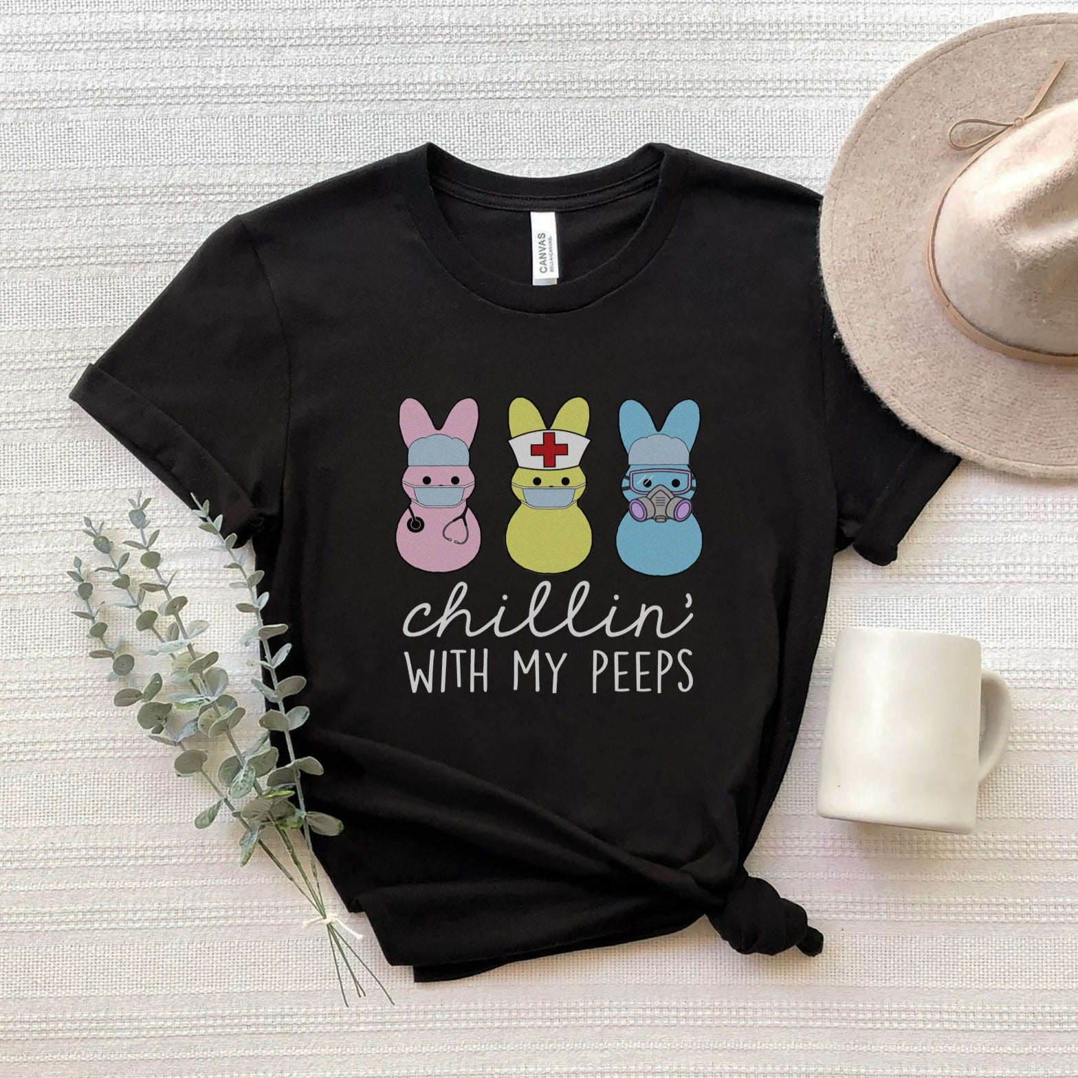 peepsblack Chillin with my Healthcare Peeps T-Shirt - Image 3