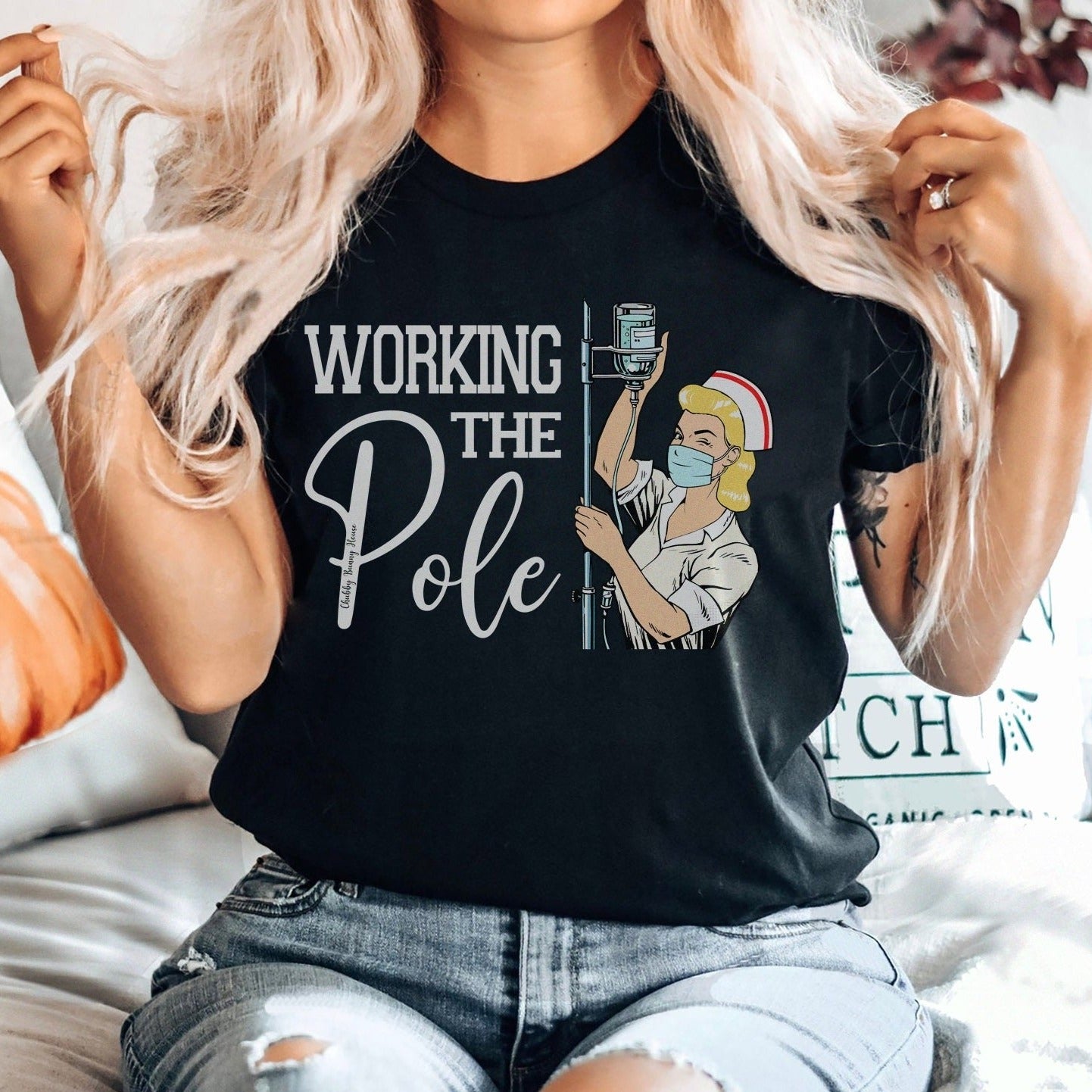 poleblack Working the (IV) Pole T-Shirt - Image 3