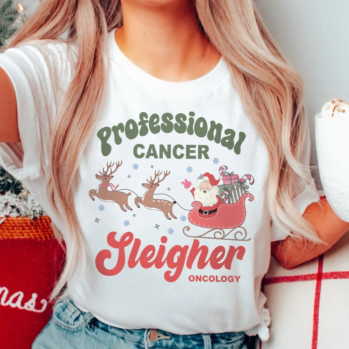 professionalcancersleigherwhite Professional Cancer Sleigher T-Shirt - Image 1