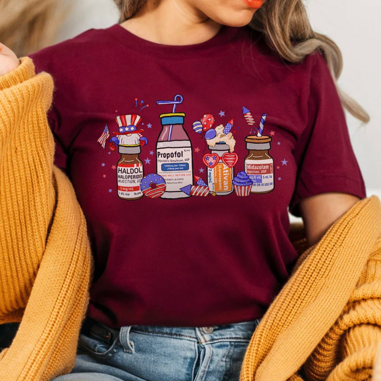 propofoljuly4thmaroon Firecracker Propofol T-Shirt - Image 2