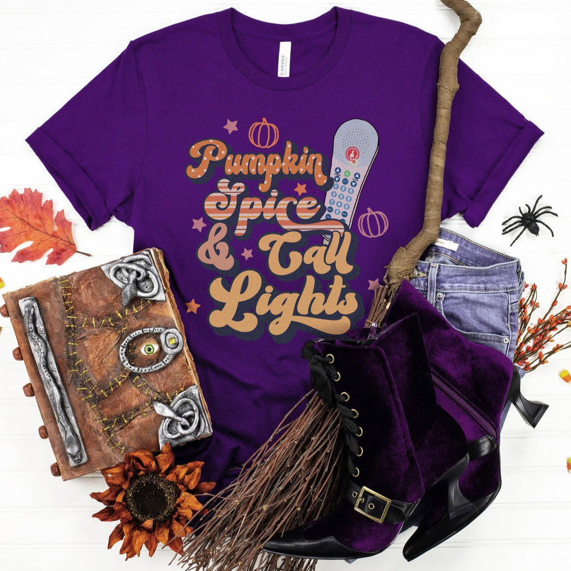 pumpkinspicecalllightpurple Pumpkin Spice & Call Lights T-Shirt - Image 5