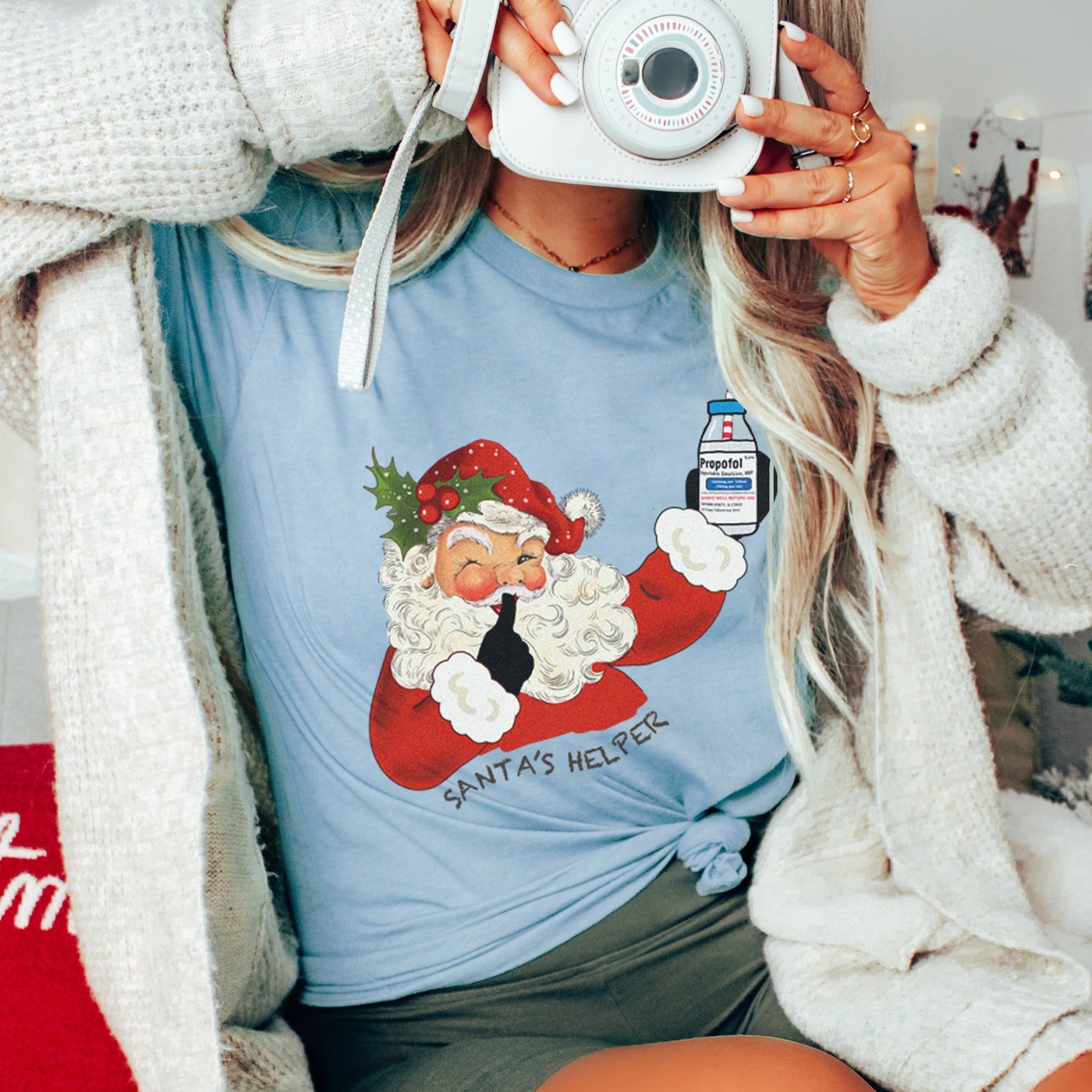 santa_shelperlightblue Santa's Helper T-Shirt - Image 6