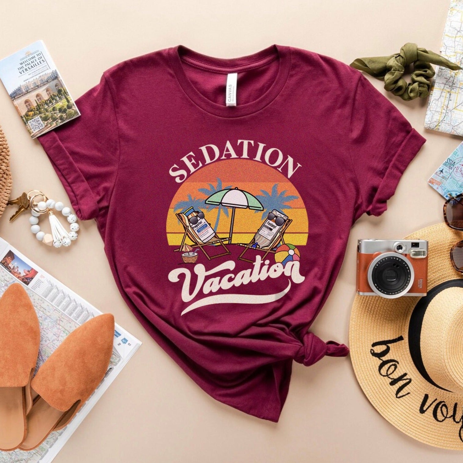 sedationvacationv2maroon Sedation Vacation T-Shirt - Image 6