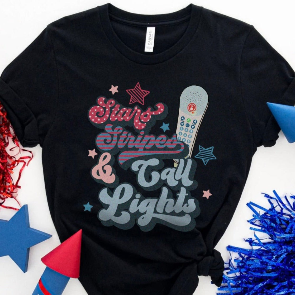starsstripescalllightsblack Stars, Stripes & Call Lights T-Shirt - Image 3